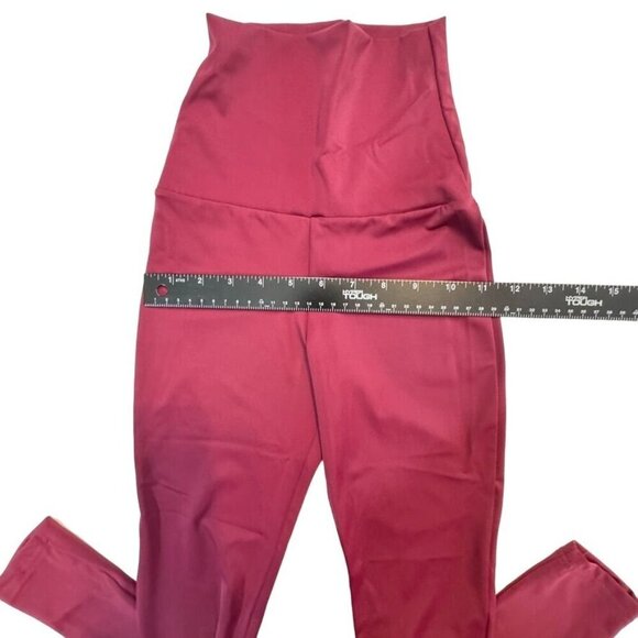 Balera Dancewear High-Waist Leggings Size IC (7/8) Burgundy Nylon Spandex NEW - Picture 8 of 10
